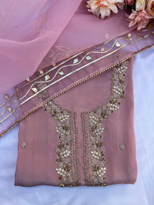 Festive Lavender Outfit with Delicate Gota Patti Embellishments