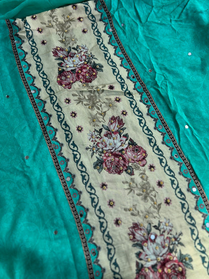 Shimmer Maslin Mirror work salwar suits