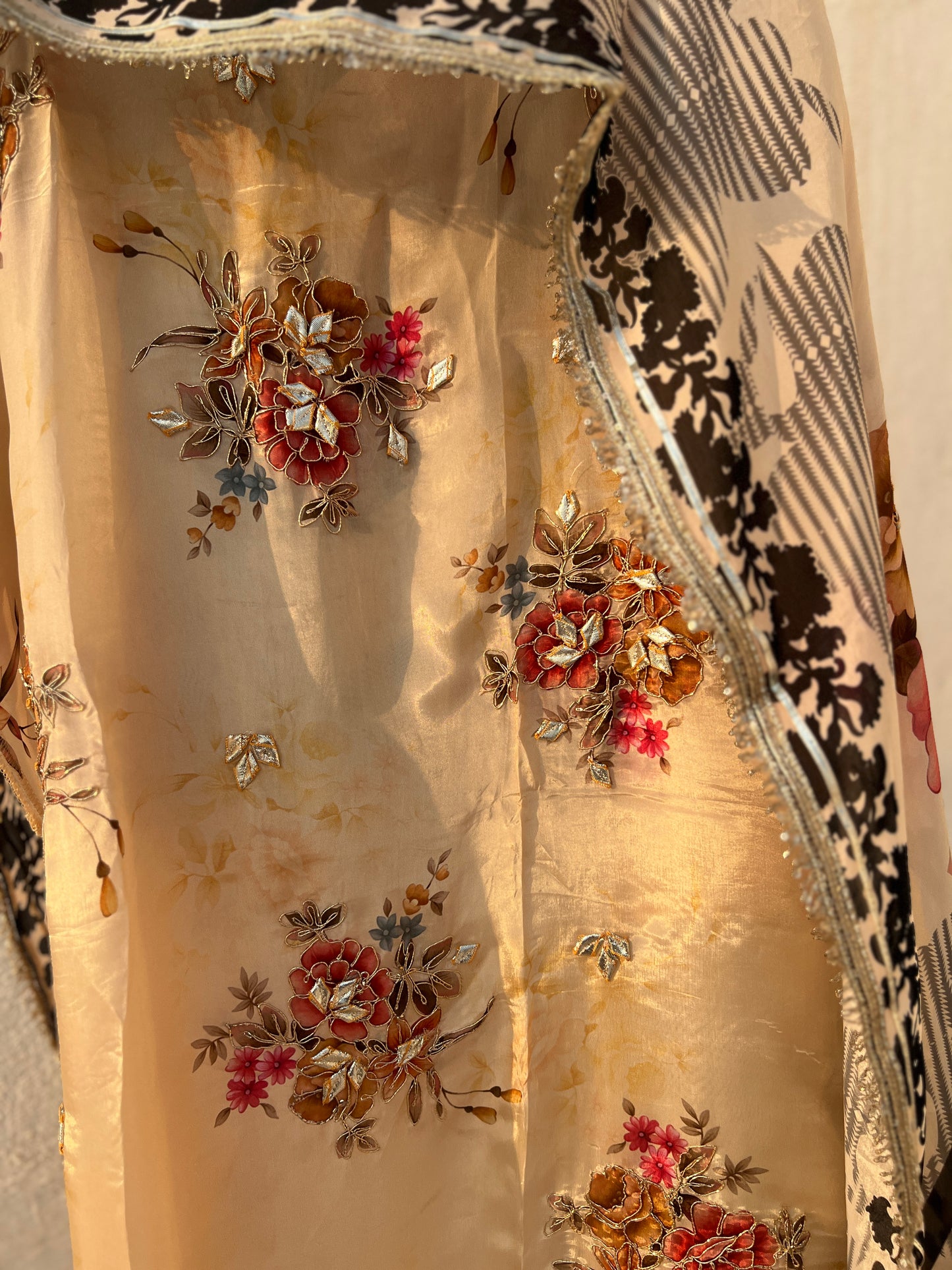 Luxury Floral Printed Suit Set with Embroidery & Statement Dupatta