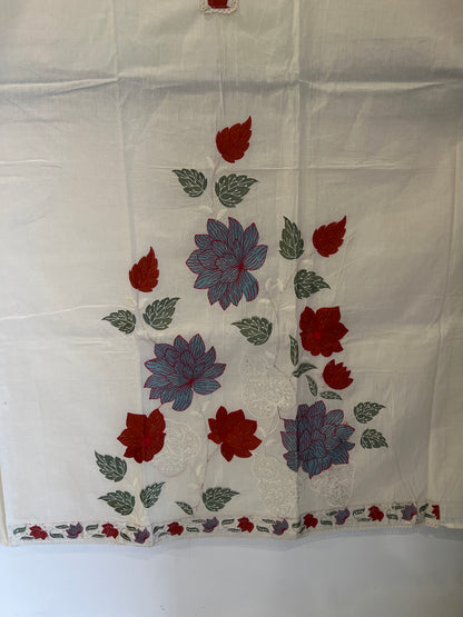Floral Embroidered cotton suit