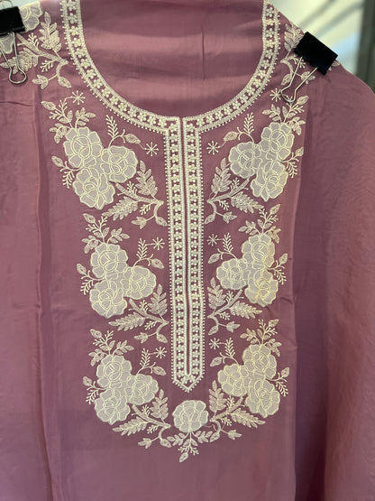 Stunning pastel shades Viscose Organza Salwar Suit