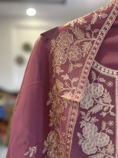 Stunning pastel shades Viscose Organza Salwar Suit