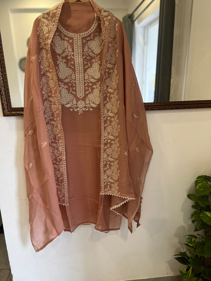 Stunning pastel shades Viscose Organza Salwar Suit