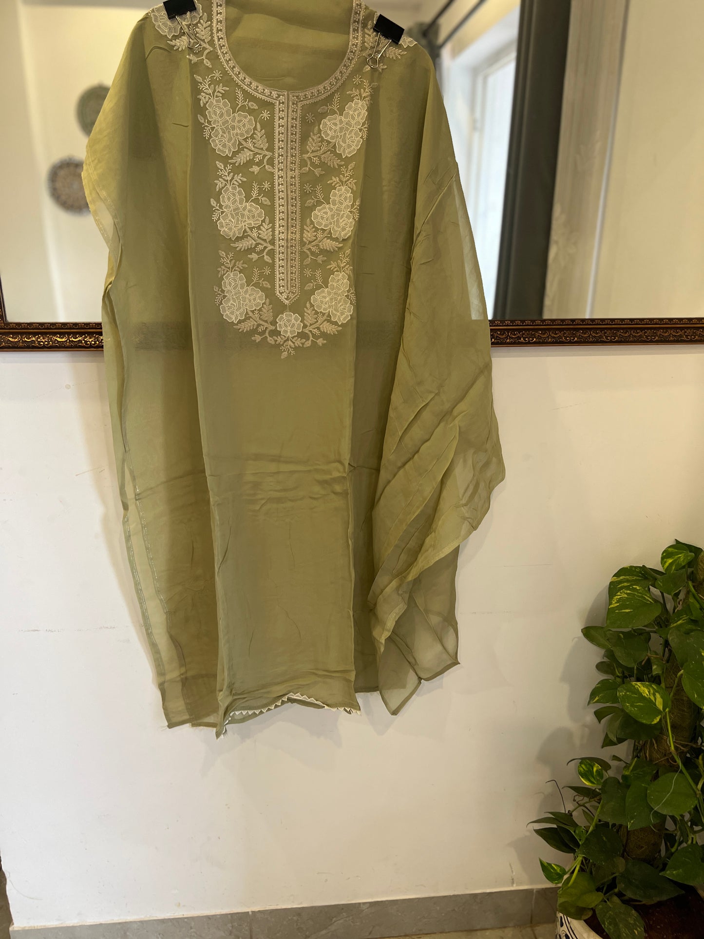 Stunning pastel shades Viscose Organza Salwar Suit