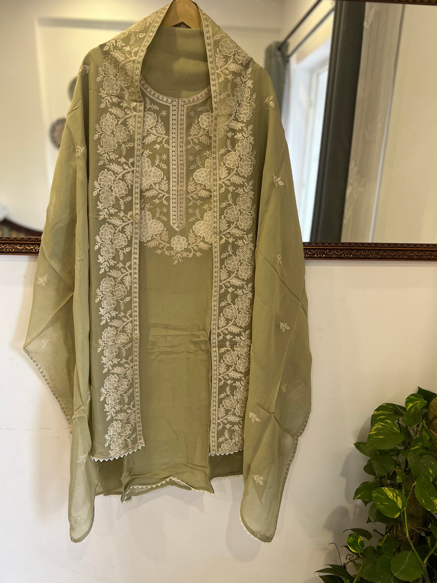 Stunning pastel shades Viscose Organza Salwar Suit