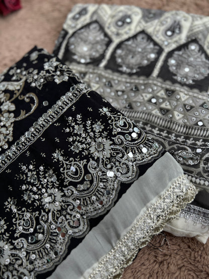 Exquisite Karachi Print Mirror Suit