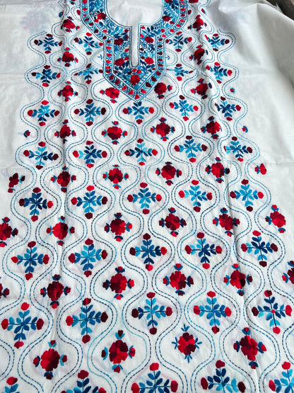 Dual Thread Hand Embroidered Cotton suit