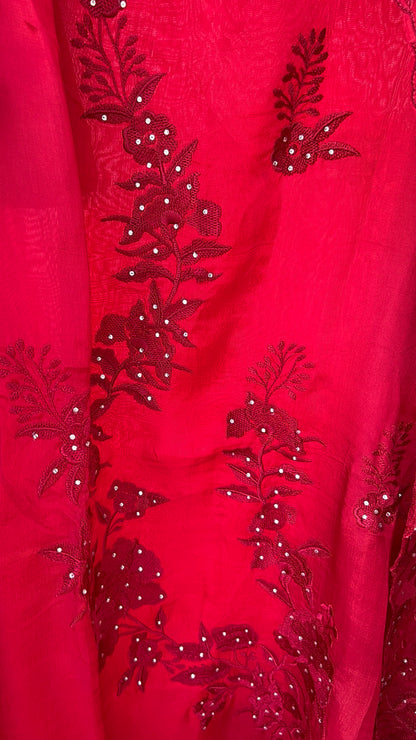 Elegant Pakistani Concept Suit Set – Premium Russian Silk with self  Embroidery