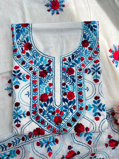 Dual Thread Hand Embroidered Cotton suit