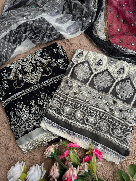 Exquisite Karachi Print Mirror Suit
