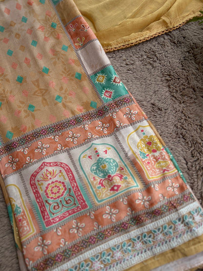 Timeless pakistani Printed Maslin Salwar Suit