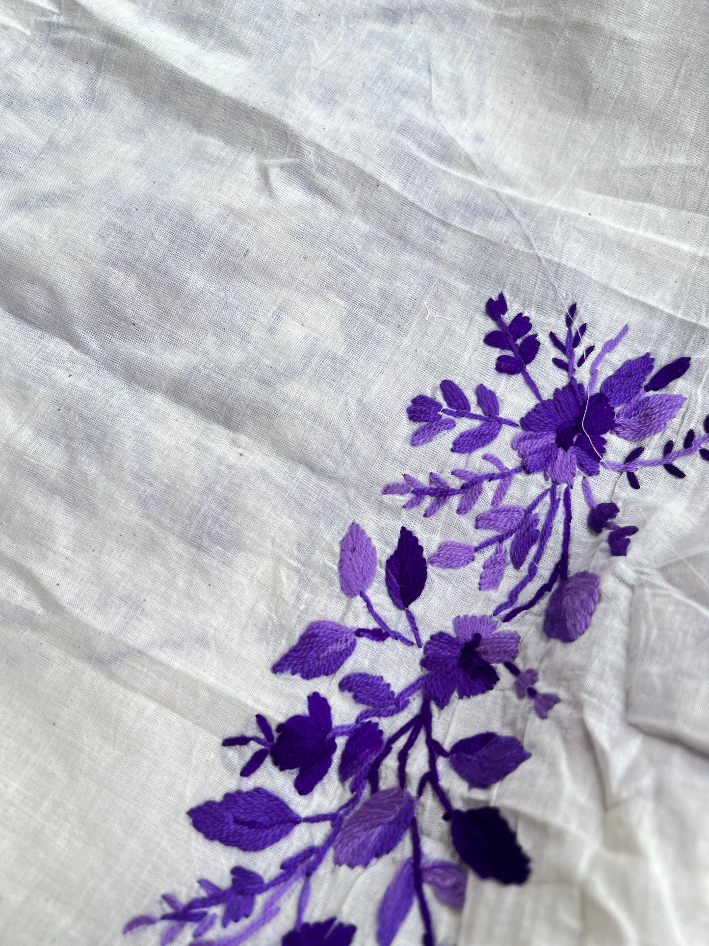 Royal Violet Embroidered Cotton Suit Sset