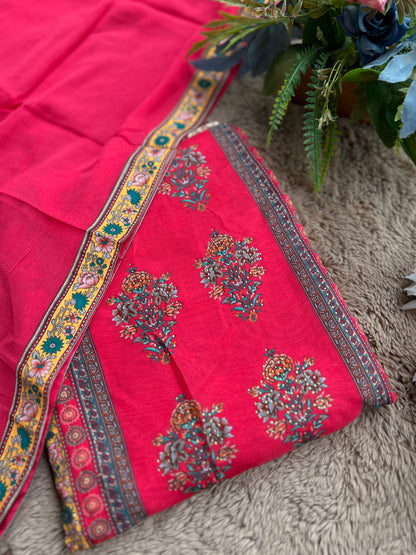 Graceful Organza Suit with Sarosiki Work & Karachi Print Salwar Suit
