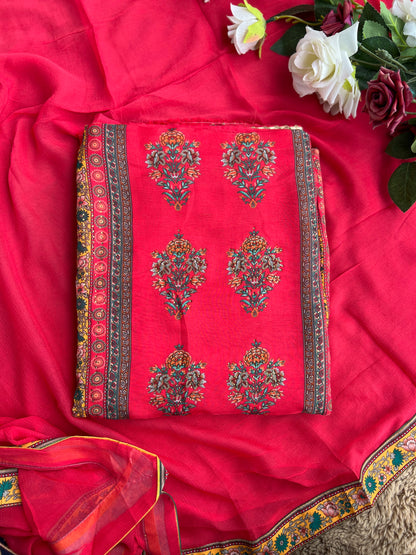 Graceful Organza Suit with Sarosiki Work & Karachi Print Salwar Suit
