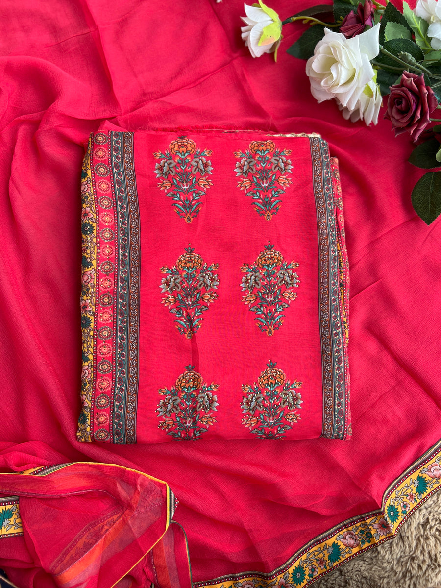 Graceful Organza Suit with Sarosiki Work & Karachi Print Salwar Suit