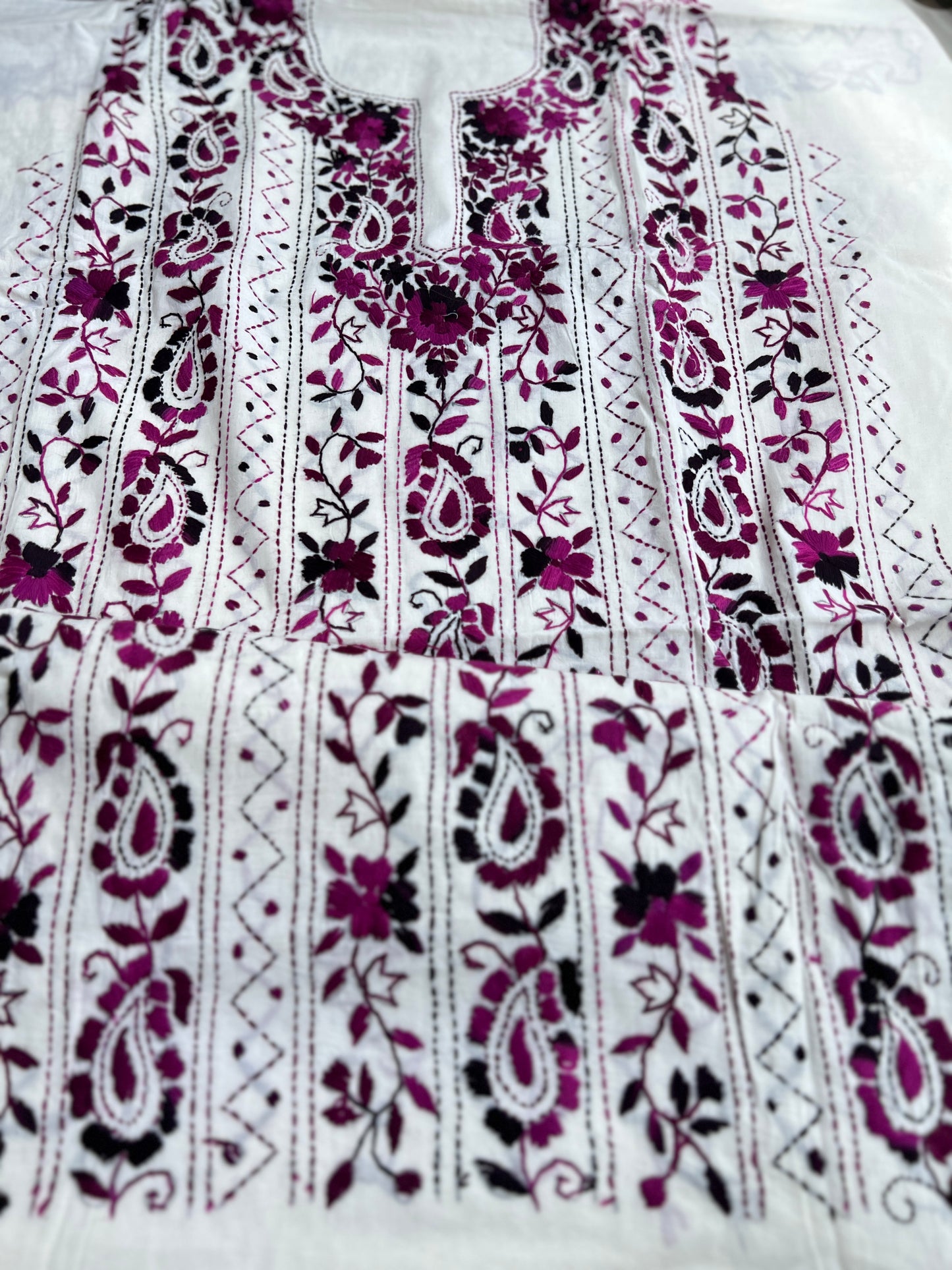 Timeless White Elegance with Exquisite Floral Embroidery