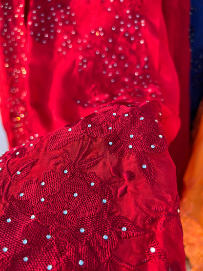 Elegant Pakistani Concept Suit Set – Premium Russian Silk with self  Embroidery