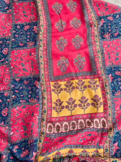 Graceful Organza Suit with Sarosiki Work & Karachi Print Salwar Suit