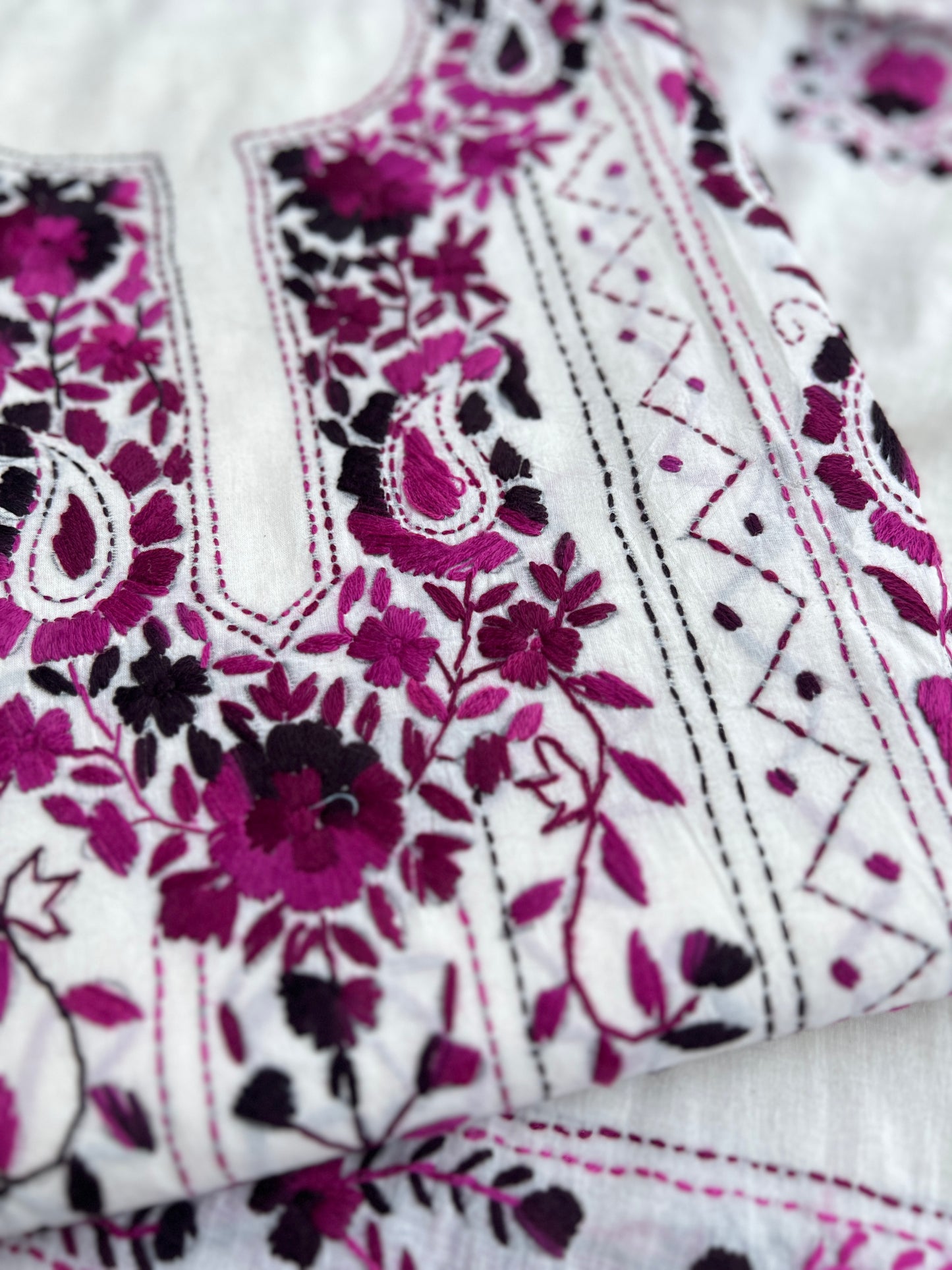 Timeless White Elegance with Exquisite Floral Embroidery