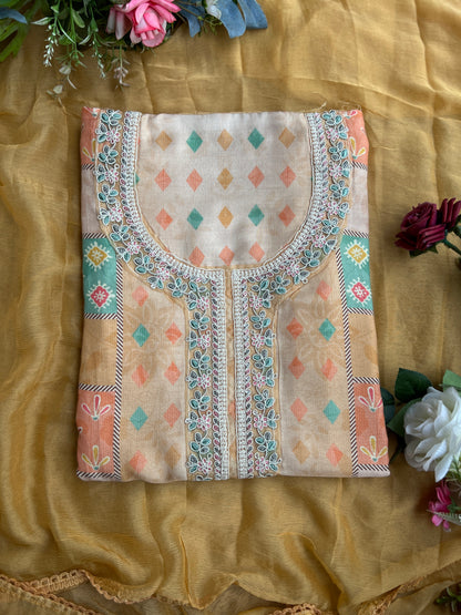 Timeless pakistani Printed Maslin Salwar Suit