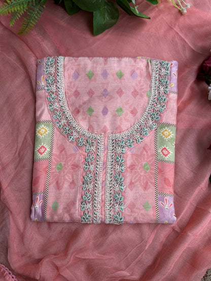 Timeless pakistani Printed Maslin Salwar Suit