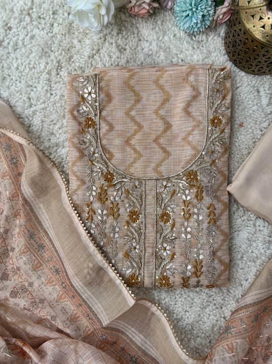 Beige Linen Handwork
