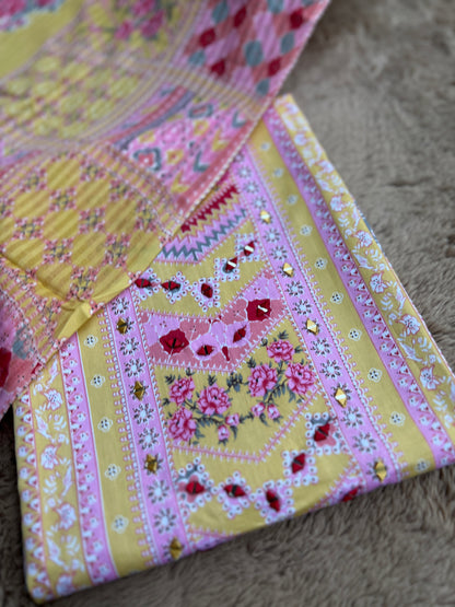 Vibrant Karachi Printed Cotton Suit