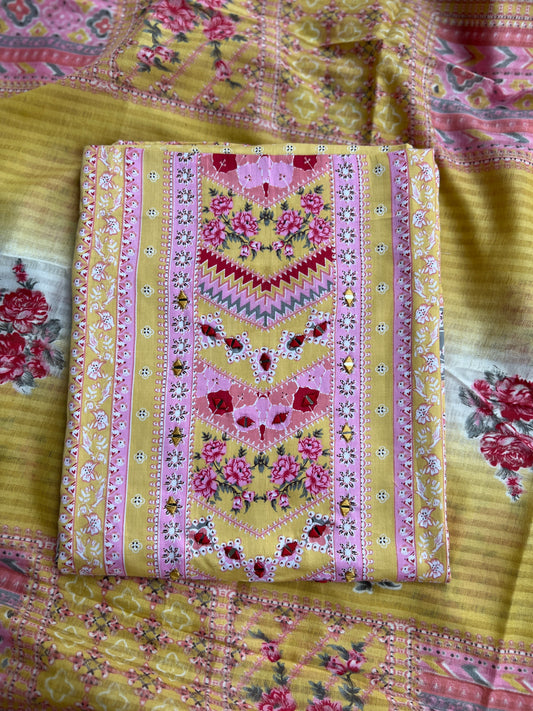 Vibrant Karachi Printed Cotton Suit