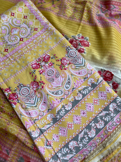 Vibrant Karachi Printed Cotton Suit