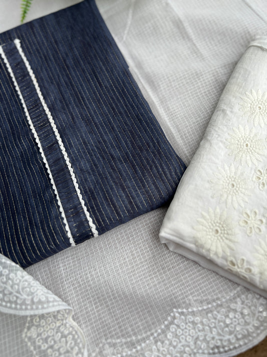 Pure Shimmer Maheshwari & Chikankari Elegance