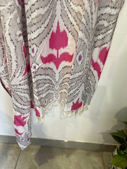 Pink Ikat Maslin Suit Set