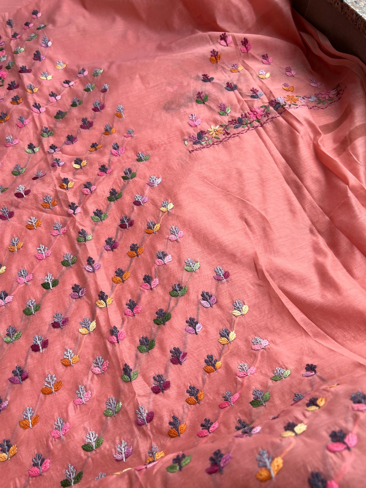 Dusty Pink Floral Resham Handcrafted Suit