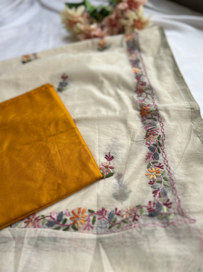 Ivory Floral Resham Handcrafted Suit