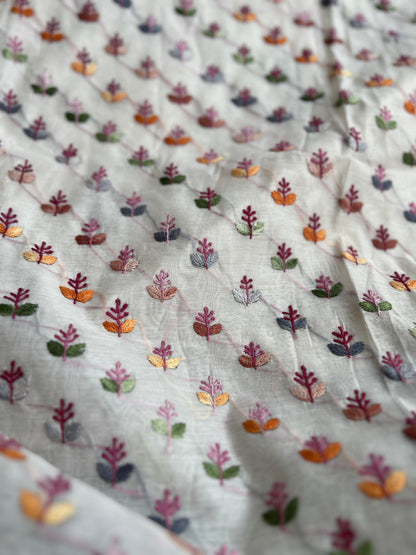 Ivory Floral Resham Handcrafted Suit