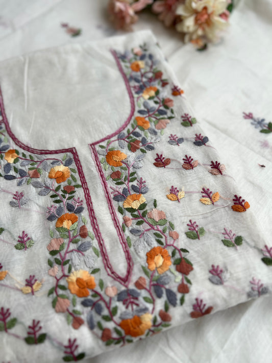 Ivory Floral Resham Handcrafted Suit