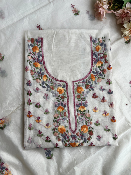 Ivory Floral Resham Handcrafted Suit
