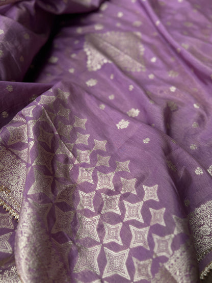 Lavender Shimmer Handwork Salwar suit