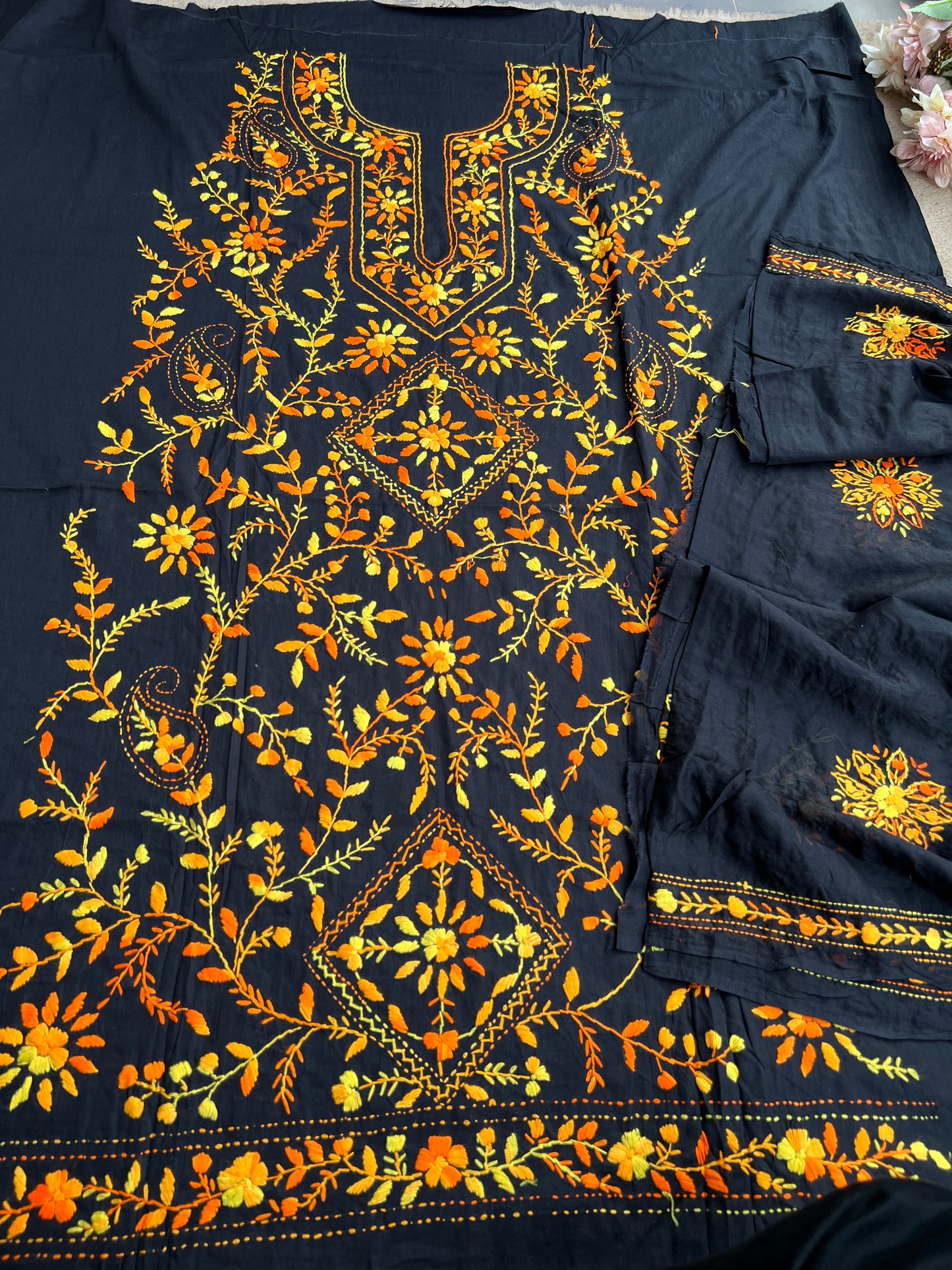 Black Heritage Thread Embroidery Suit