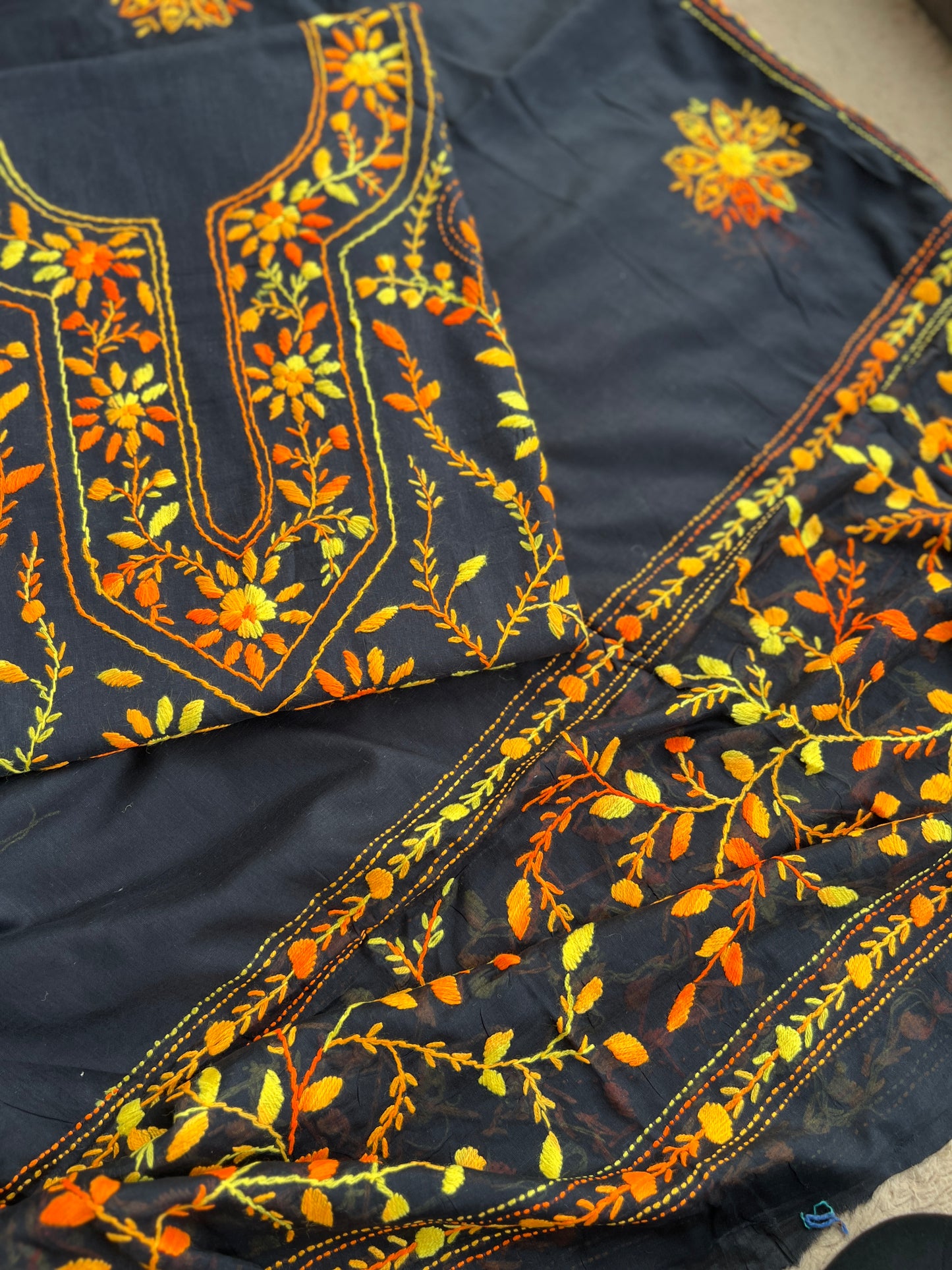 Black Heritage Thread Embroidery Suit