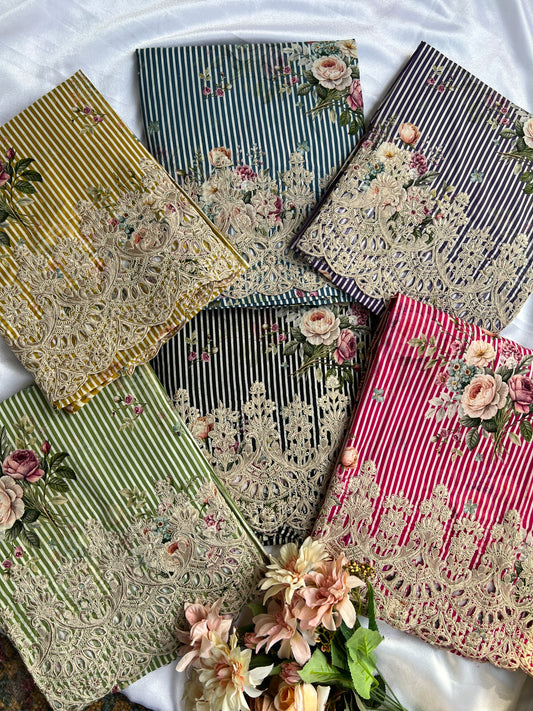 Striped Grace with Cutwork Detail