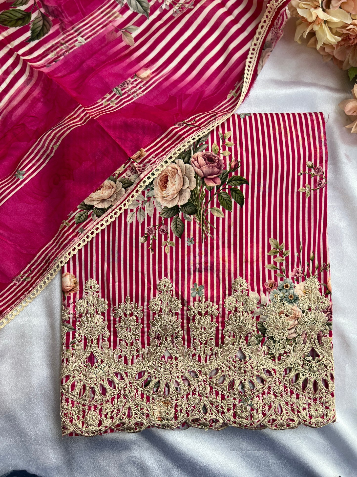 Striped Grace with Cutwork Detail