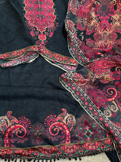 Vintage Luxe Russian Silk Suit — Sabyasachi Print