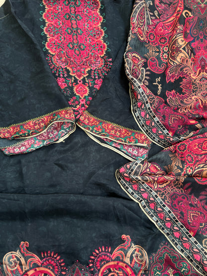 Vintage Luxe Russian Silk Suit — Sabyasachi Print