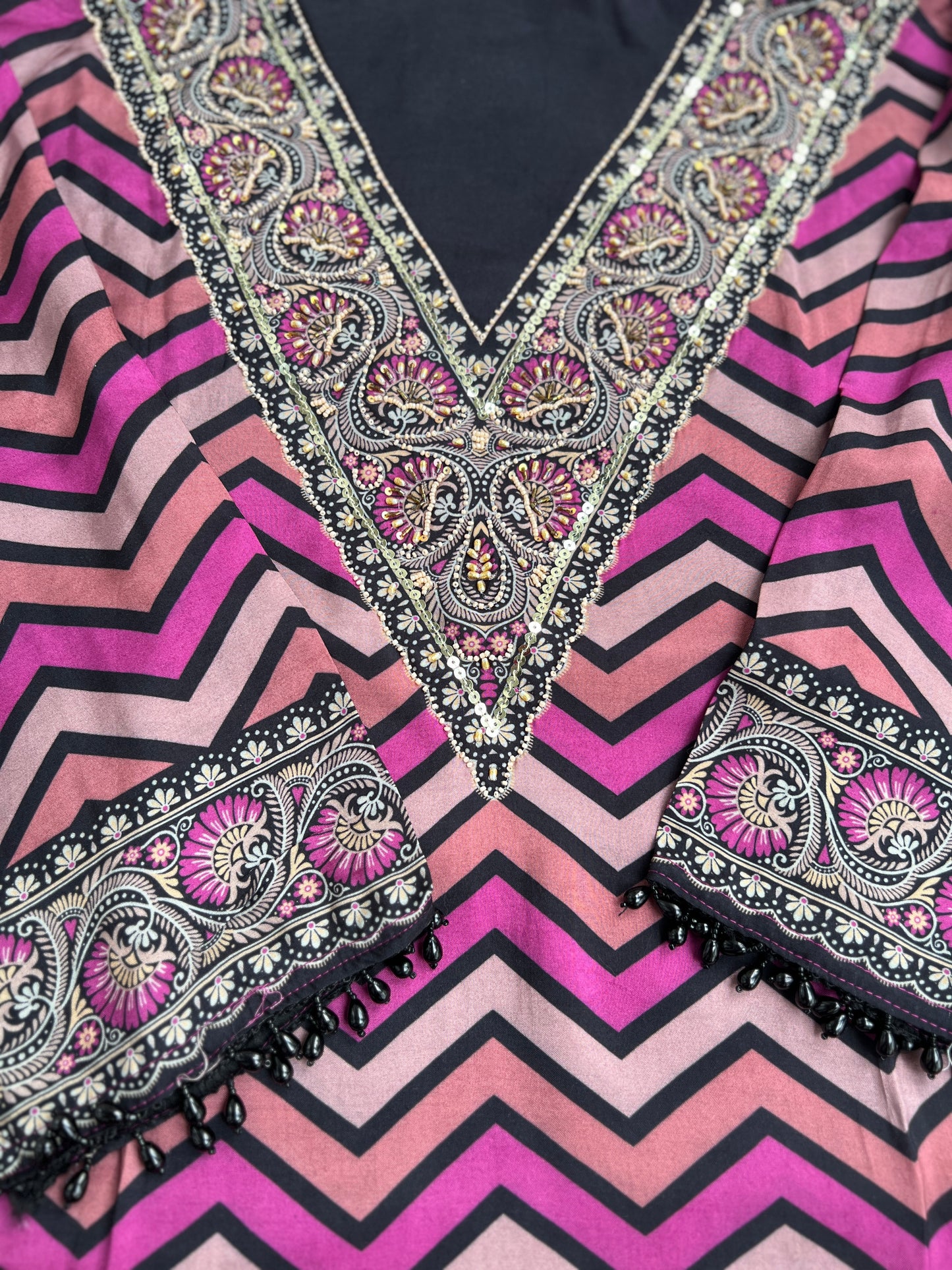 Bold Chevron Muslin Suit Set