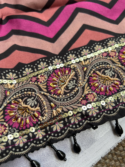 Bold Chevron Muslin Suit Set