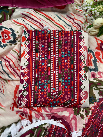 Boho Chic Mirror Works Unstiche suit