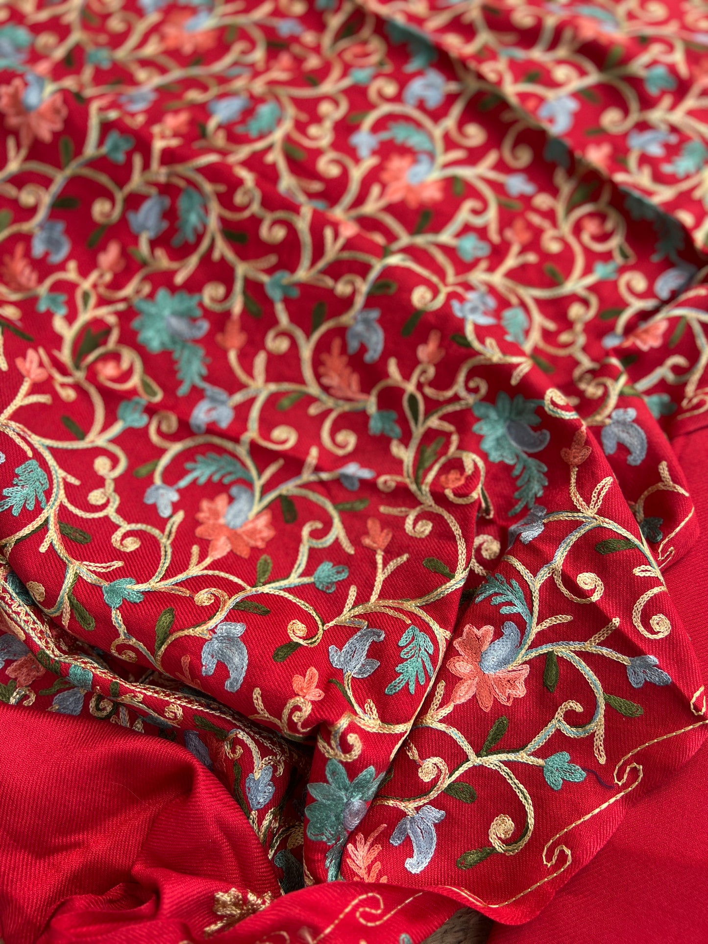 Kashmiri Charm Woolen Suit Set – Intricate Multi-Thread Embroidery