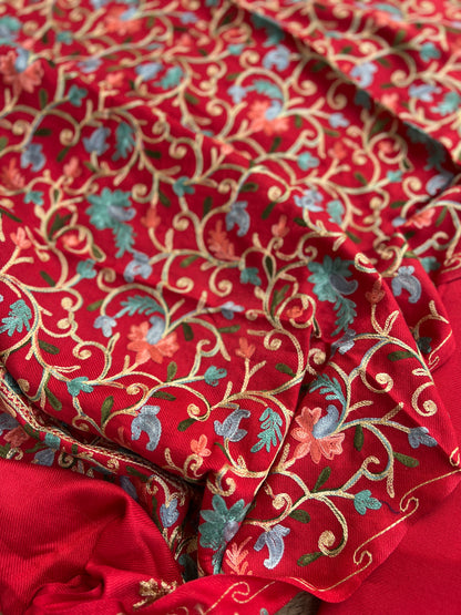 Kashmiri Charm Woolen Suit Set – Intricate Multi-Thread Embroidery