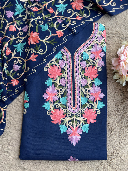 Classic Kashmiri blue Woolen Suit