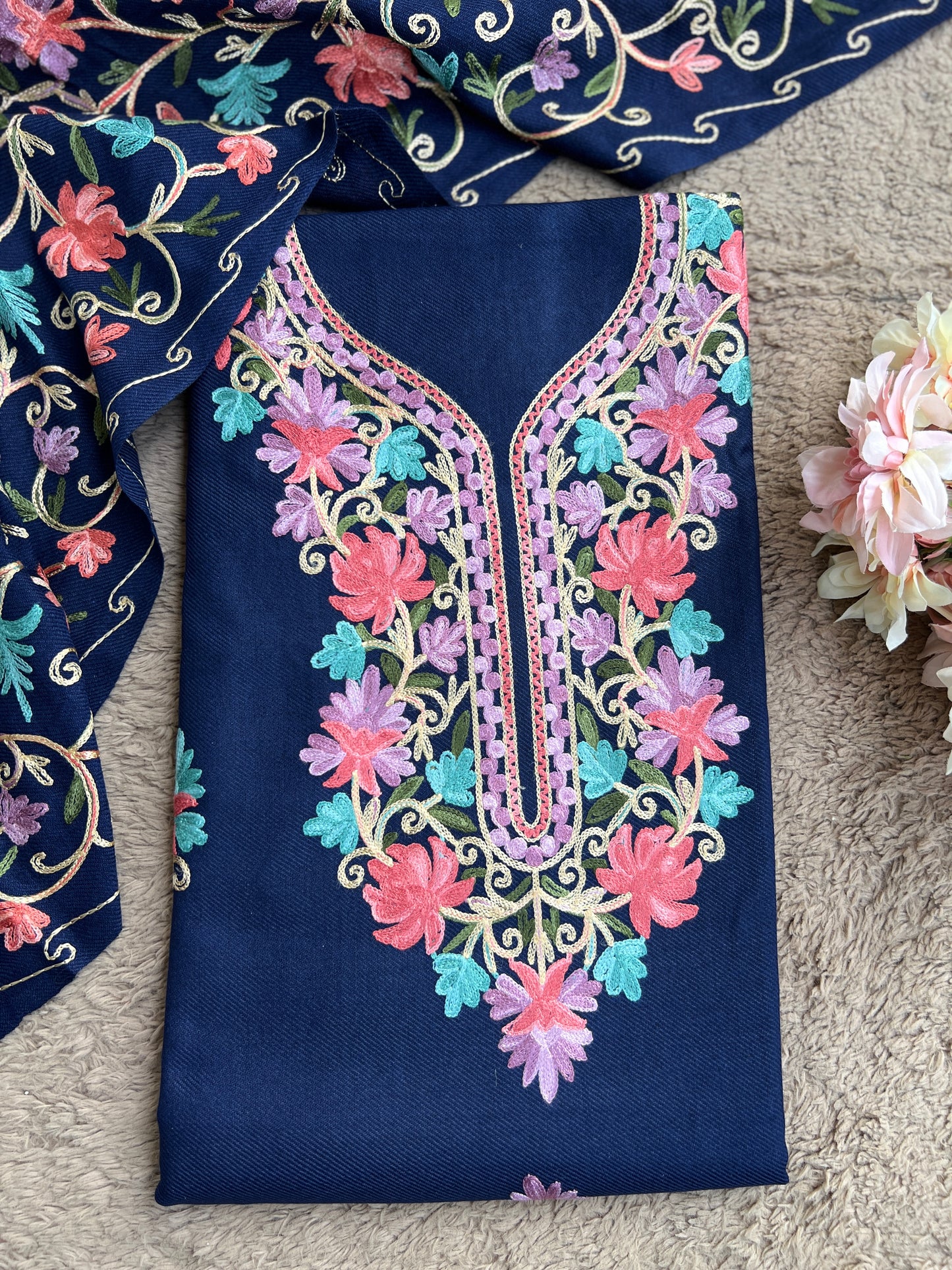 Classic Kashmiri blue Woolen Suit